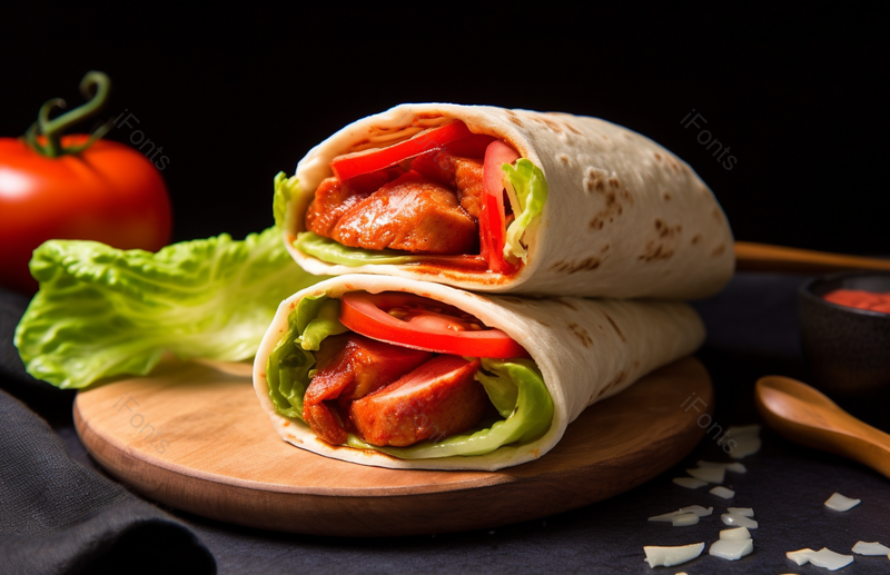 白菜西红柿卷肉煎饼果子特色美食,高清,摄影图,摄影图片,图片大全,摄影图免费下载